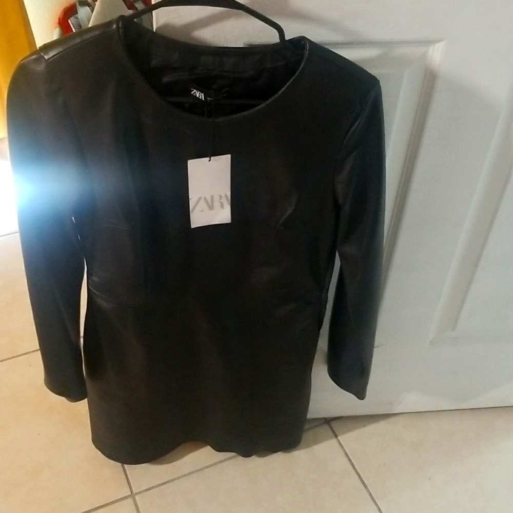 Zara Black Leather Dress